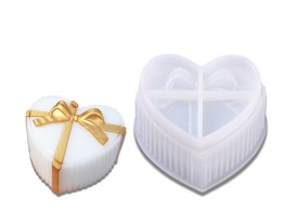 Molde silicona alhajero corazon con moño 